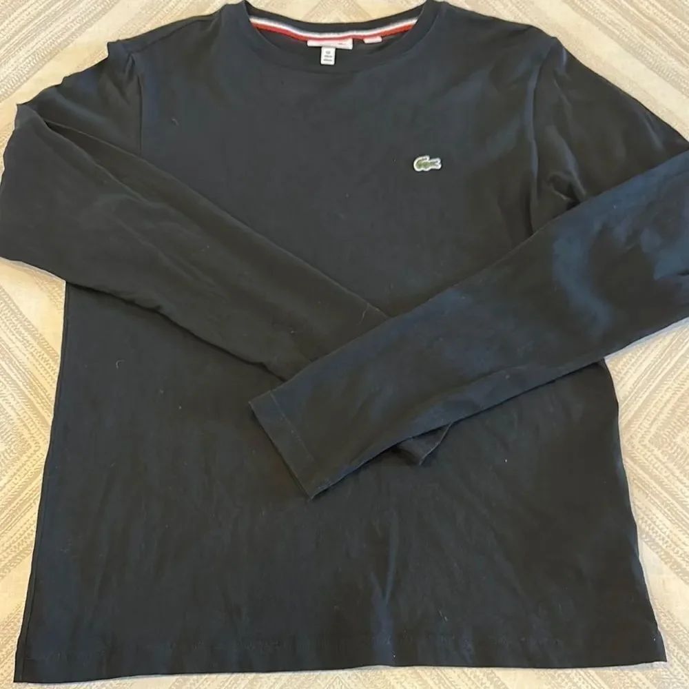 Lacoste Boys Black Long Sleeve Logo Shirt - Size 16